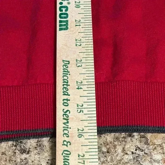 New Hart Schaffner Marx Sweater Pullover Men 2XL Deep Red Wool Knit 1/4 Zipper - Picture 10 of 16